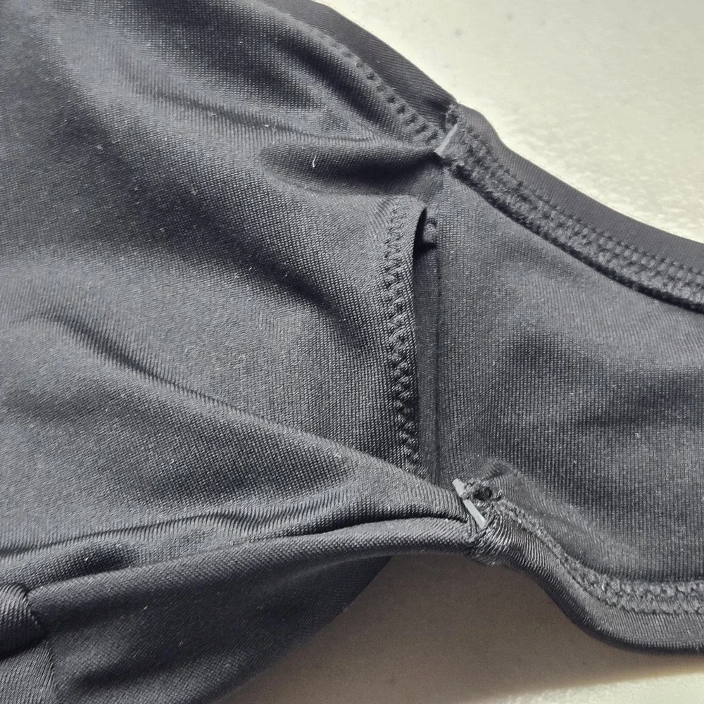 Victoria's‎ Secret Women Swimwear XL Black Bandeau Wireless Spaghetti Tie Straps